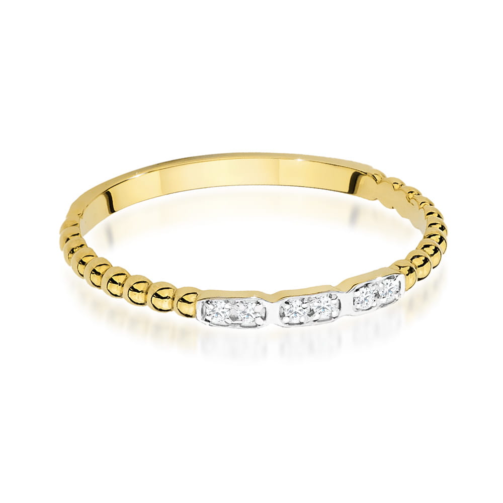 Prsteň W479 s diamantmi, žlté zlato Au 585/1000 - 1