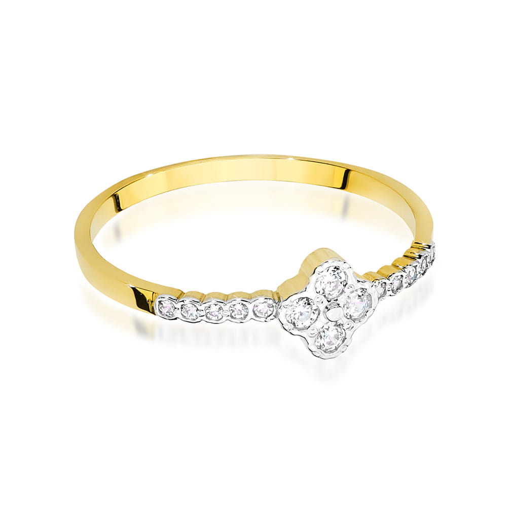 Prsteň W480 s diamantmi, žlté zlato Au 585/1000 - 1