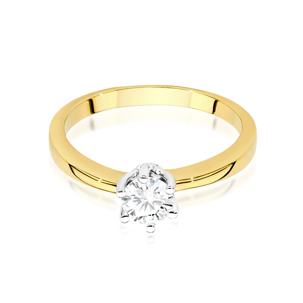 W482 Diamantový prsteň 0,40ct žlté zlato Au 585/1000 - 1