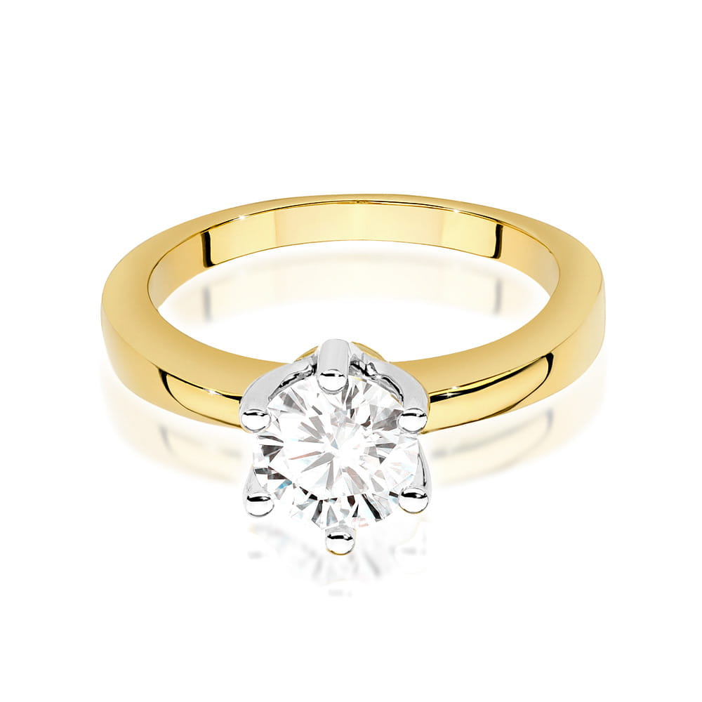 W482 Diamantový prsteň 1,00ct žlté zlato Au 585/1000 - 1