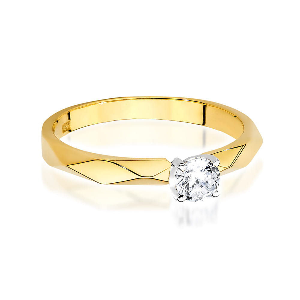 W484 Diamantový prsteň 0,20ct žlté zlato Au 585/1000 - 1