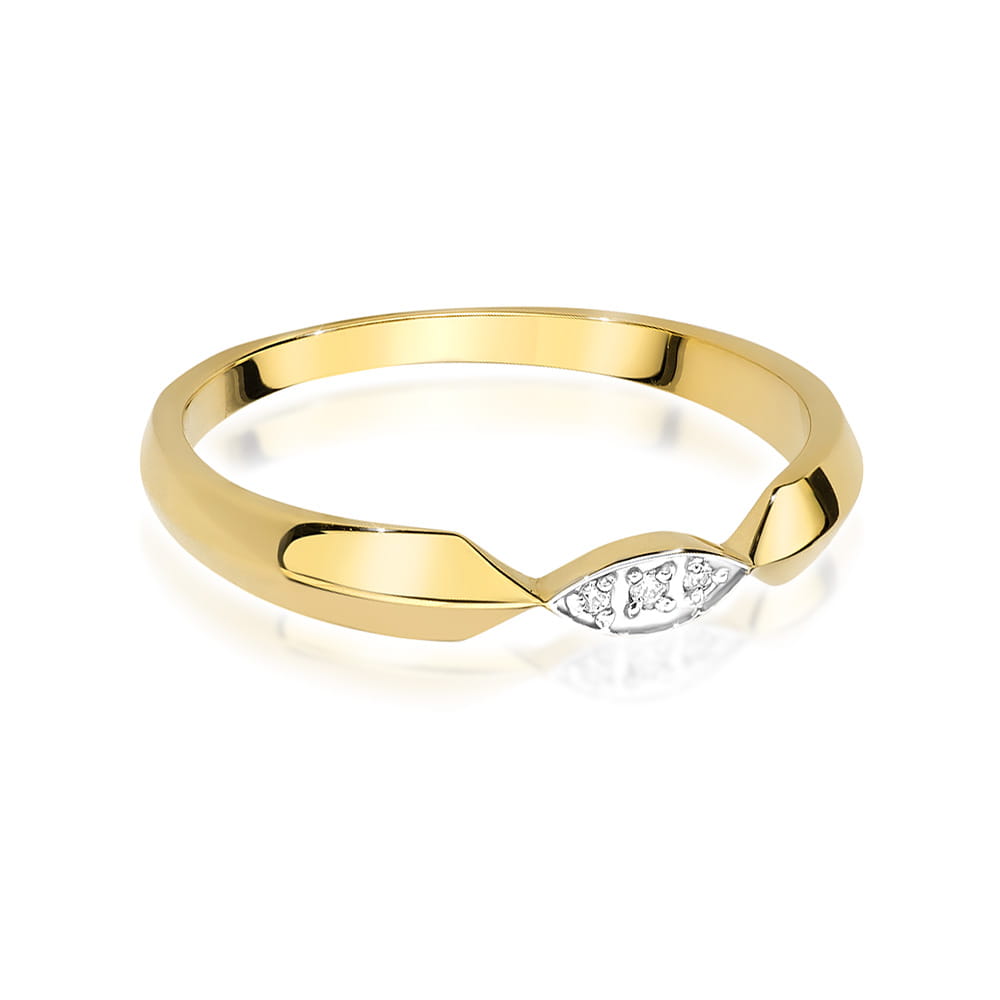 Prsteň W493 s diamantmi, žlté zlato Au 585/1000 - 1