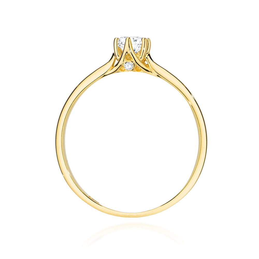 W499 Diamantový prsteň 0,25ct žlté zlato Au 585/1000 - 2