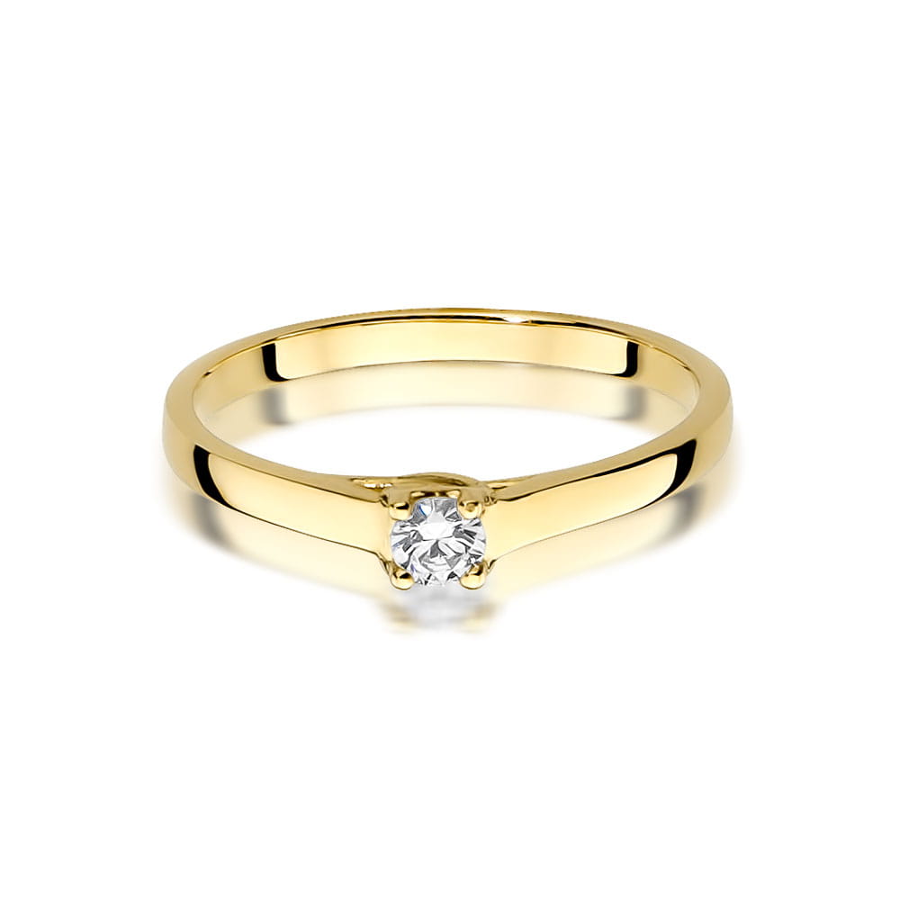 W506 Diamantový prsteň 0,12ct žlté zlato Au 585/1000 - 1