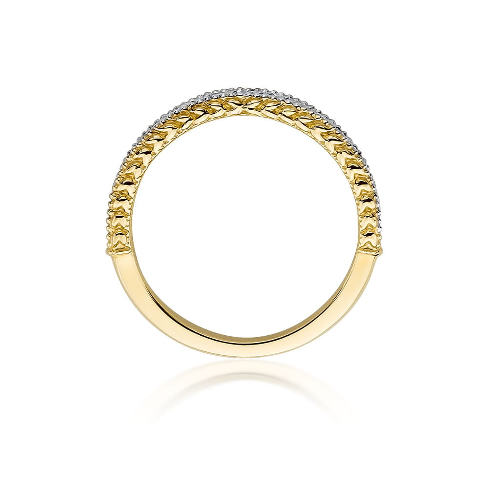 Prsteň W507 s diamantmi, žlté zlato Au 585/1000 - 2