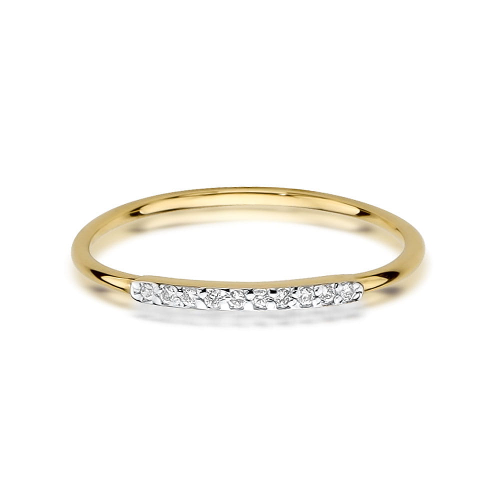 Prsteň W509 s diamantmi, žlté zlato Au 585/1000 - 1