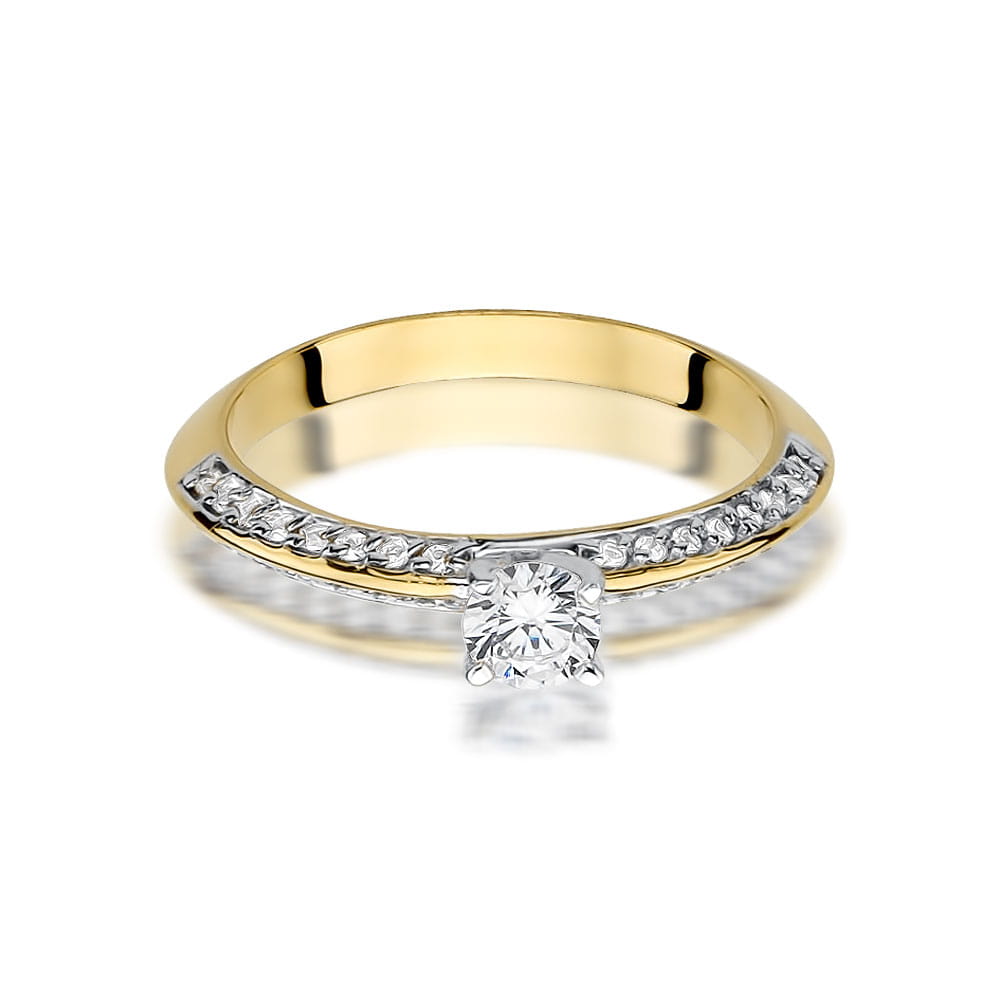 W518 Diamantový prsteň 0,30ct žlté zlato Au 585/1000 - 1