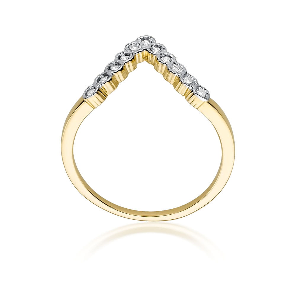 Prsteň W520 s diamantmi, žlté zlato Au 585/1000 - 2
