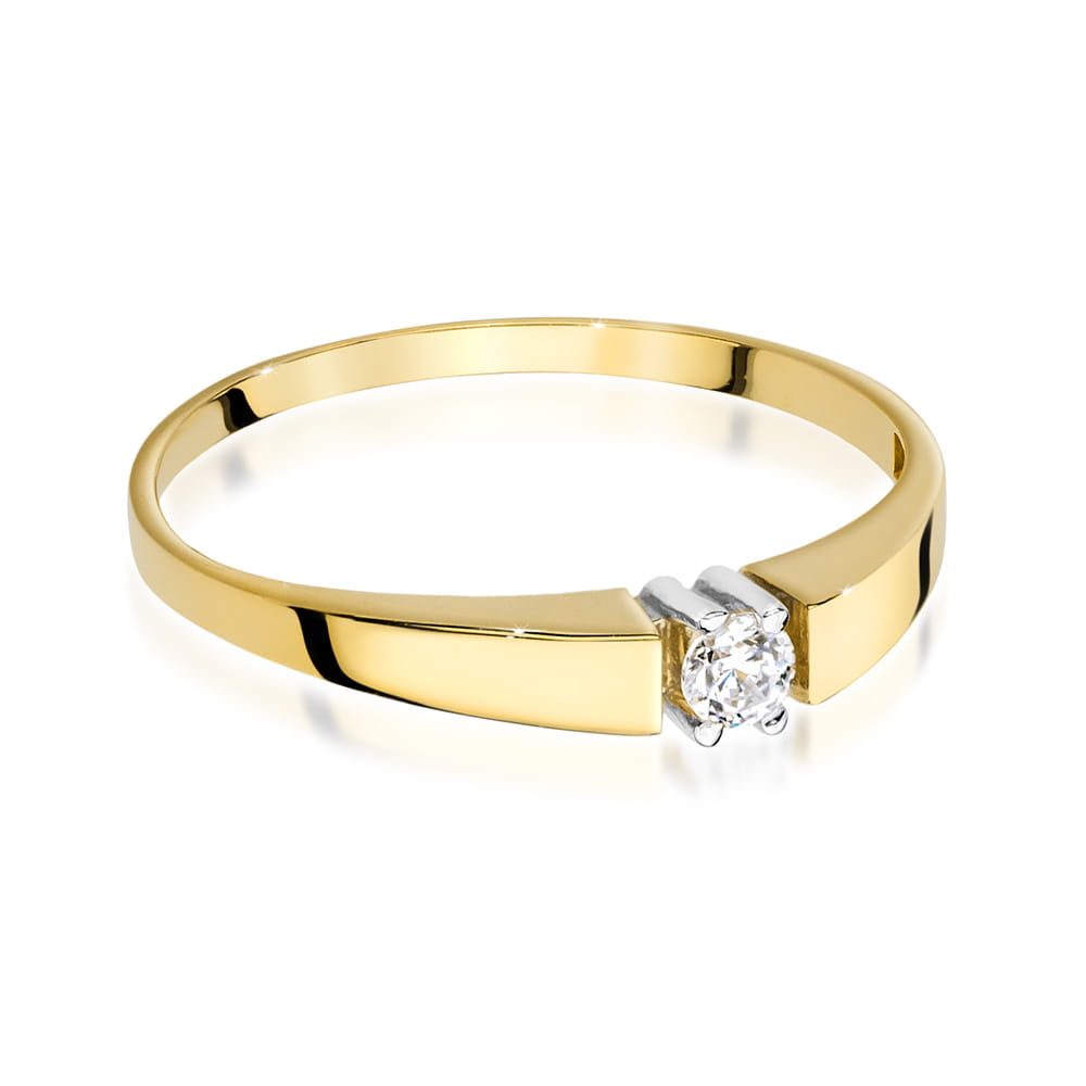 W524 Diamantový prsteň 0,10ct žlté zlato Au 585/1000 - 1