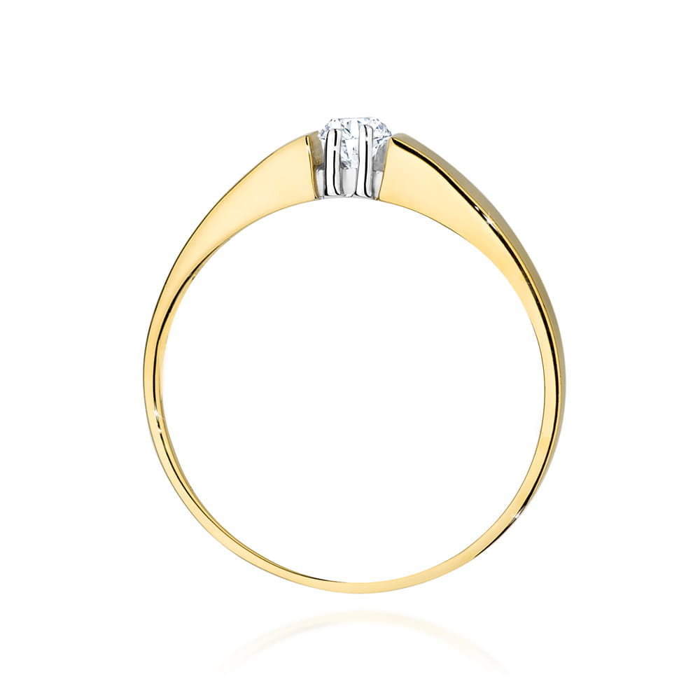 W524 Diamantový prsteň 0,10ct žlté zlato Au 585/1000 - 2