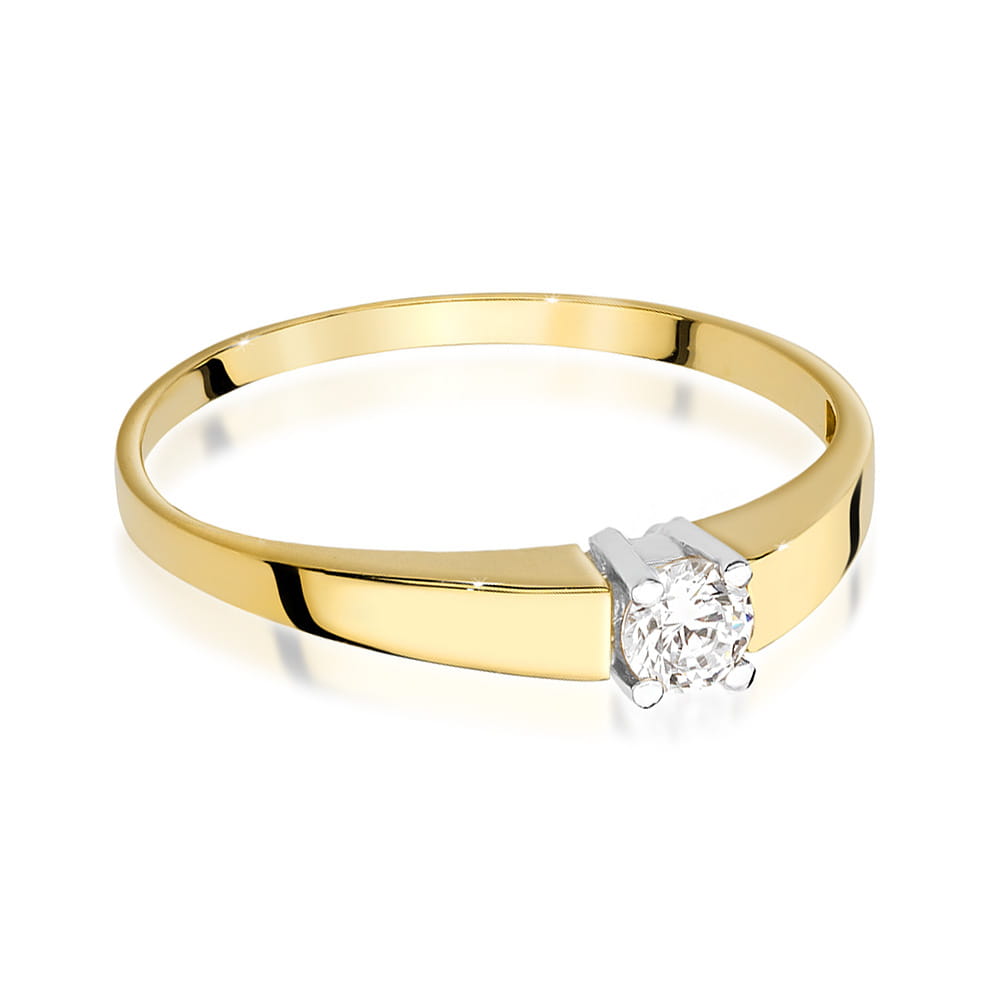 W524 Diamantový prsteň 0,25ct žlté zlato Au 585/1000 - 1