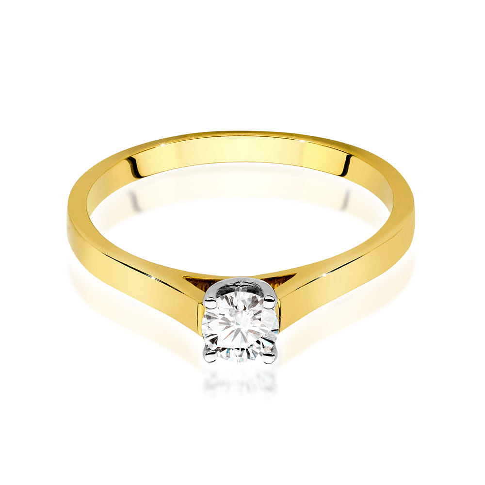W526 Diamantový prsteň 0,40ct žlté zlato Au 585/1000 - 1