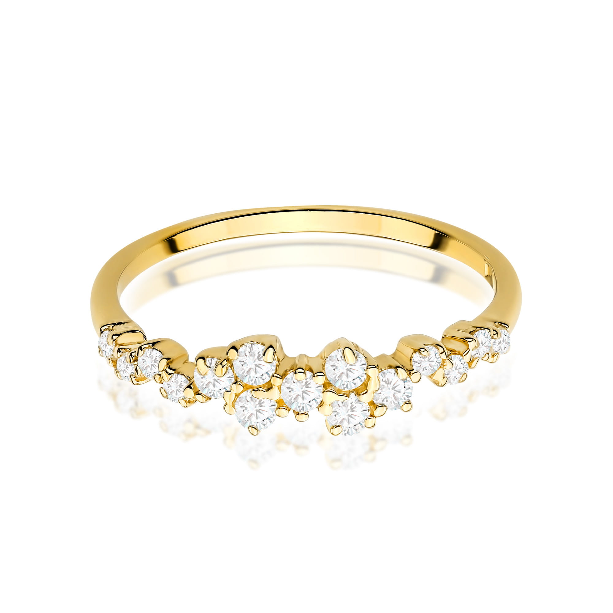 Prsteň W528 s diamantmi, žlté zlato Au 585/1000 - 1