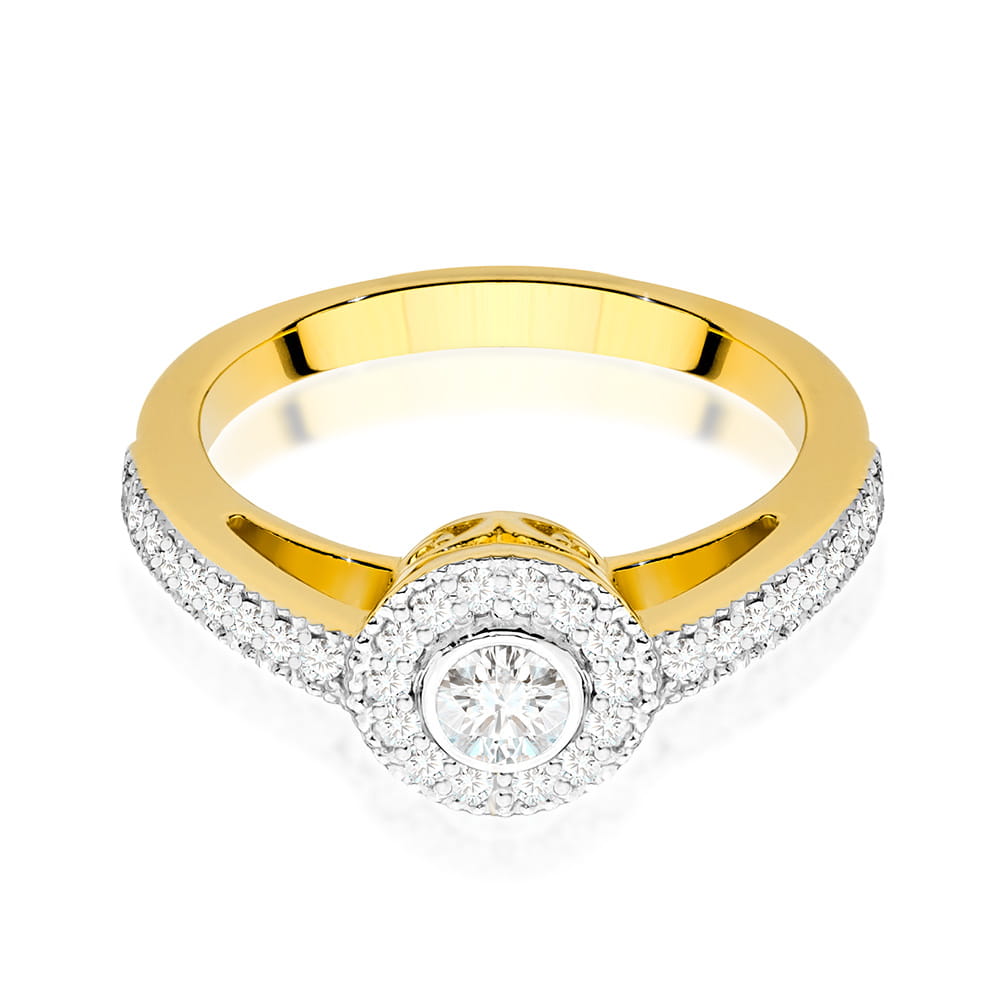 W530 Diamantový prsteň 0,15ct žlté zlato Au 585/1000 - 1