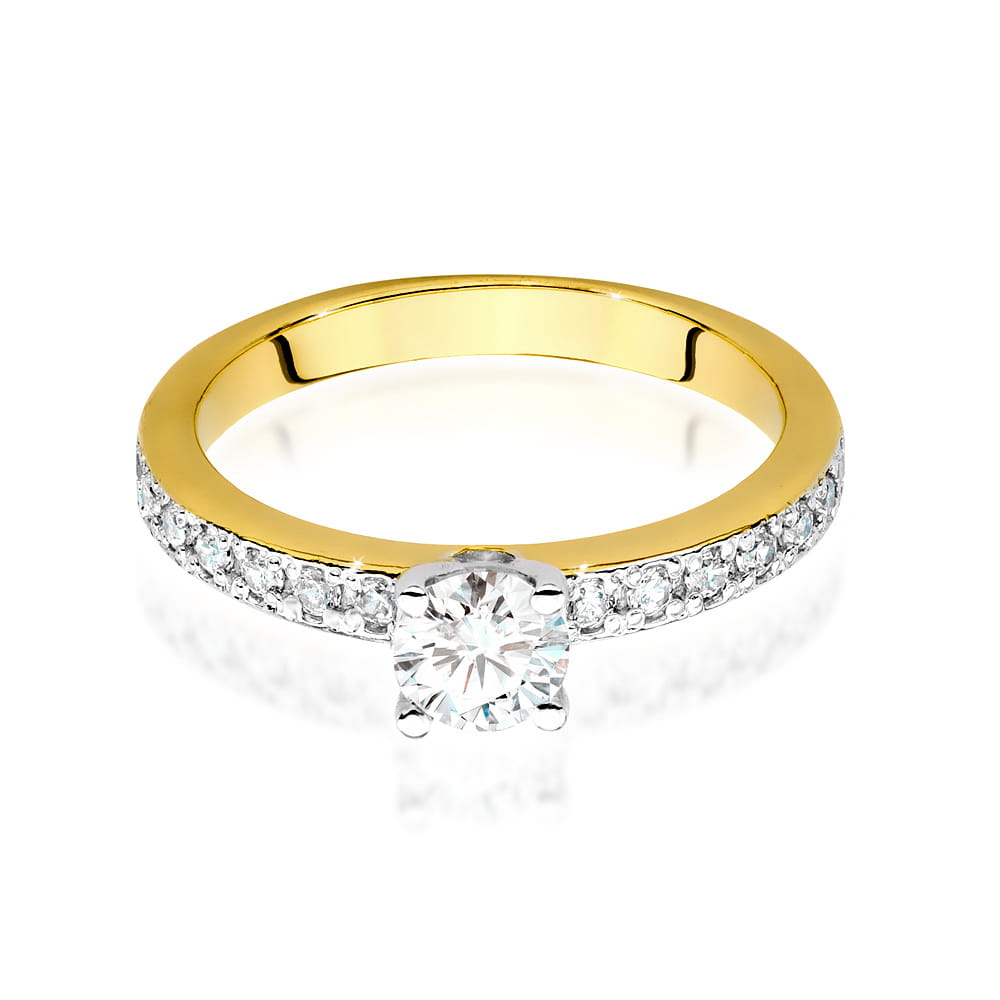 W534 Diamantový prsteň 0,40ct žlté zlato Au 585/1000 - 1