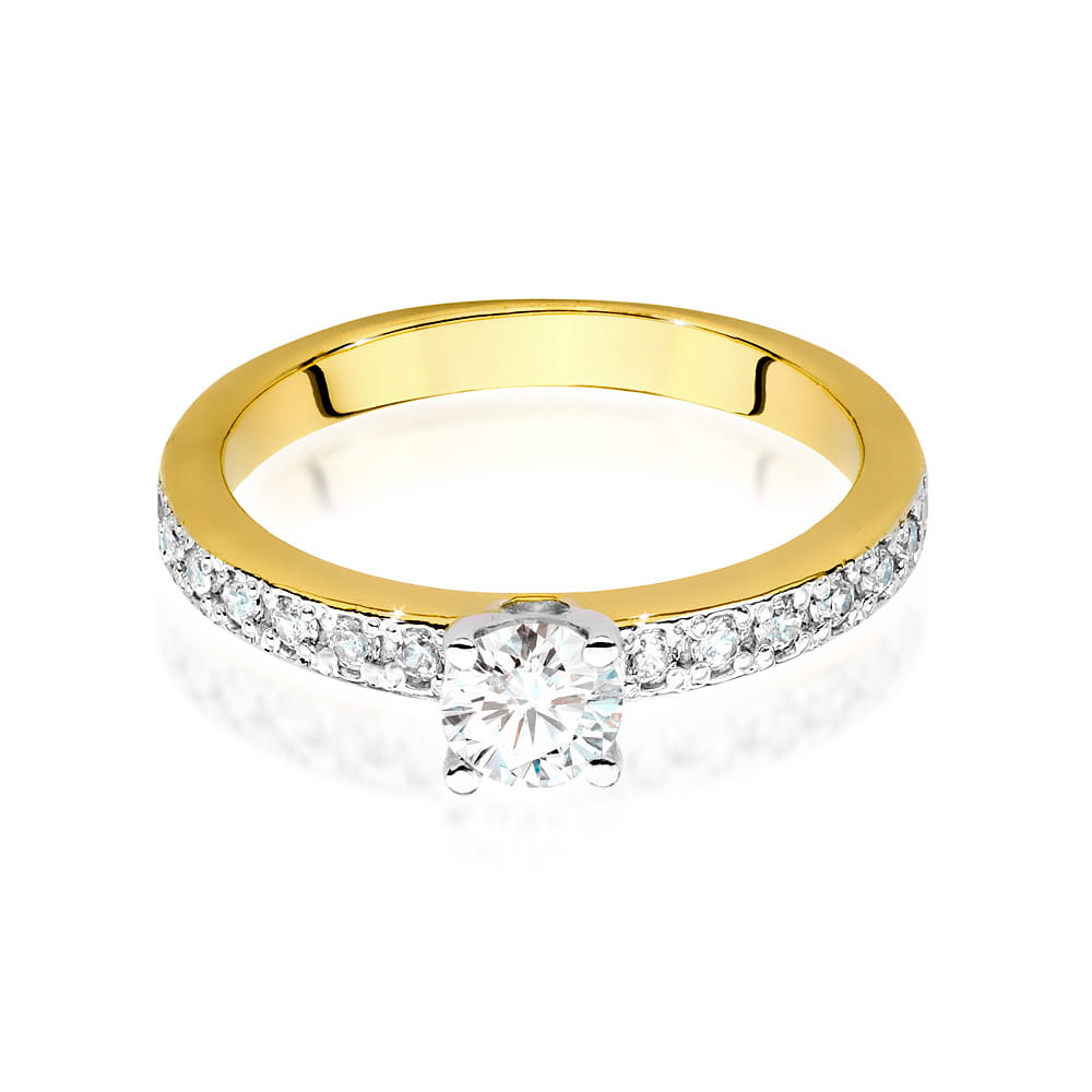 W534 Diamantový prsteň 0,50ct žlté zlato Au 585/1000 - 1