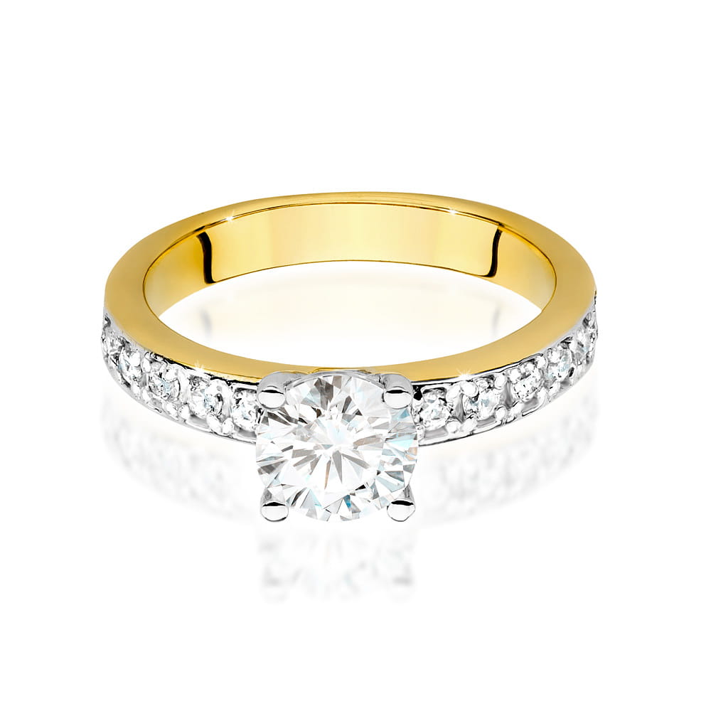 W534 Diamantový prsteň 1,00ct žlté zlato Au 585/1000 - 1