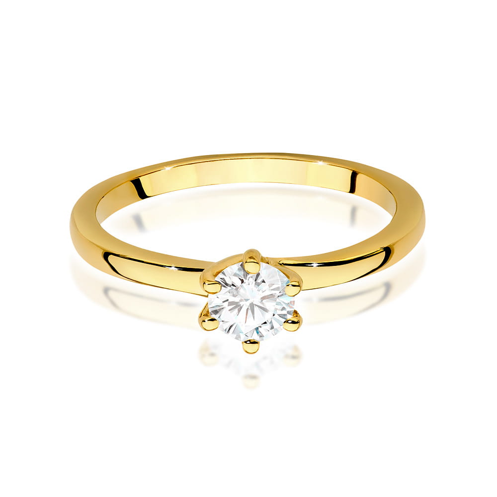 W535 Diamantový prsteň 0,40ct žlté zlato Au 585/1000 - 1