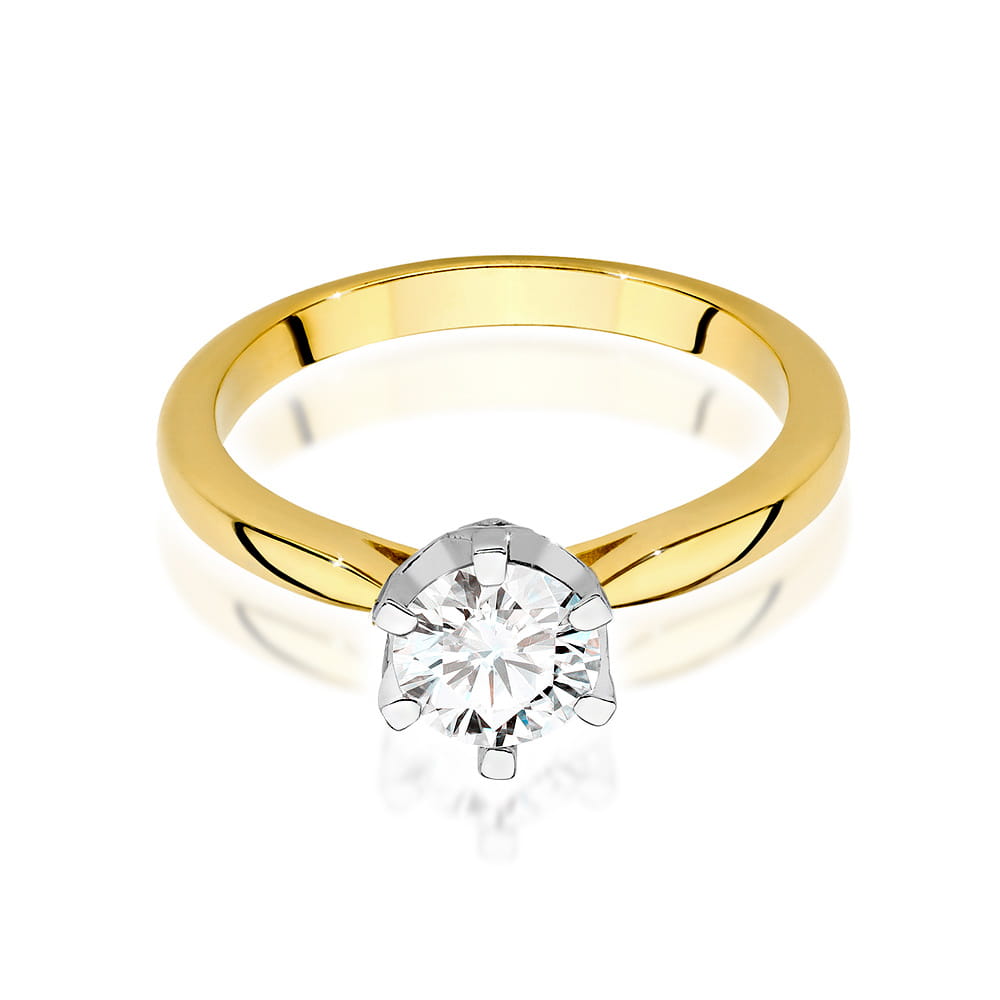 W539 Diamantový prsteň 0,70ct žlté zlato Au 585/1000 - 1