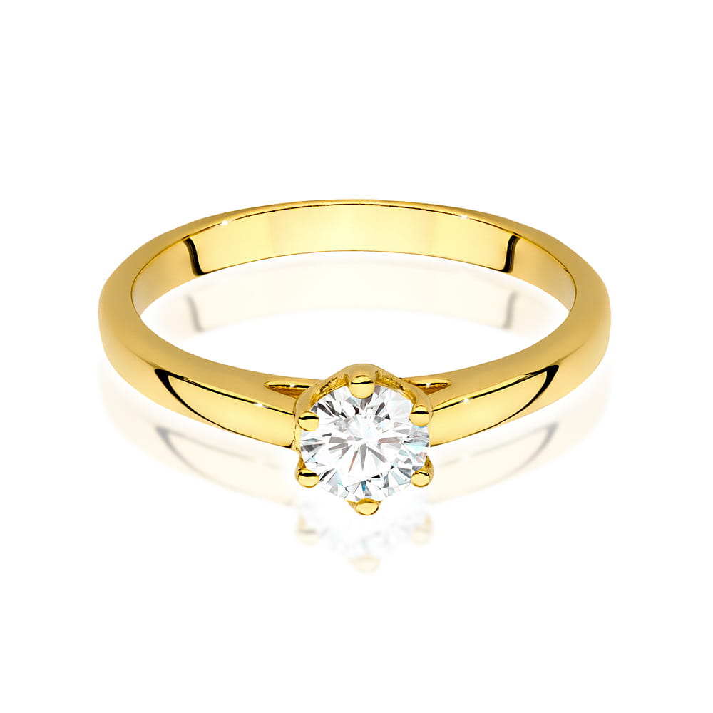 W540 Diamantový prsteň 0,40ct žlté zlato Au 585/1000 - 1
