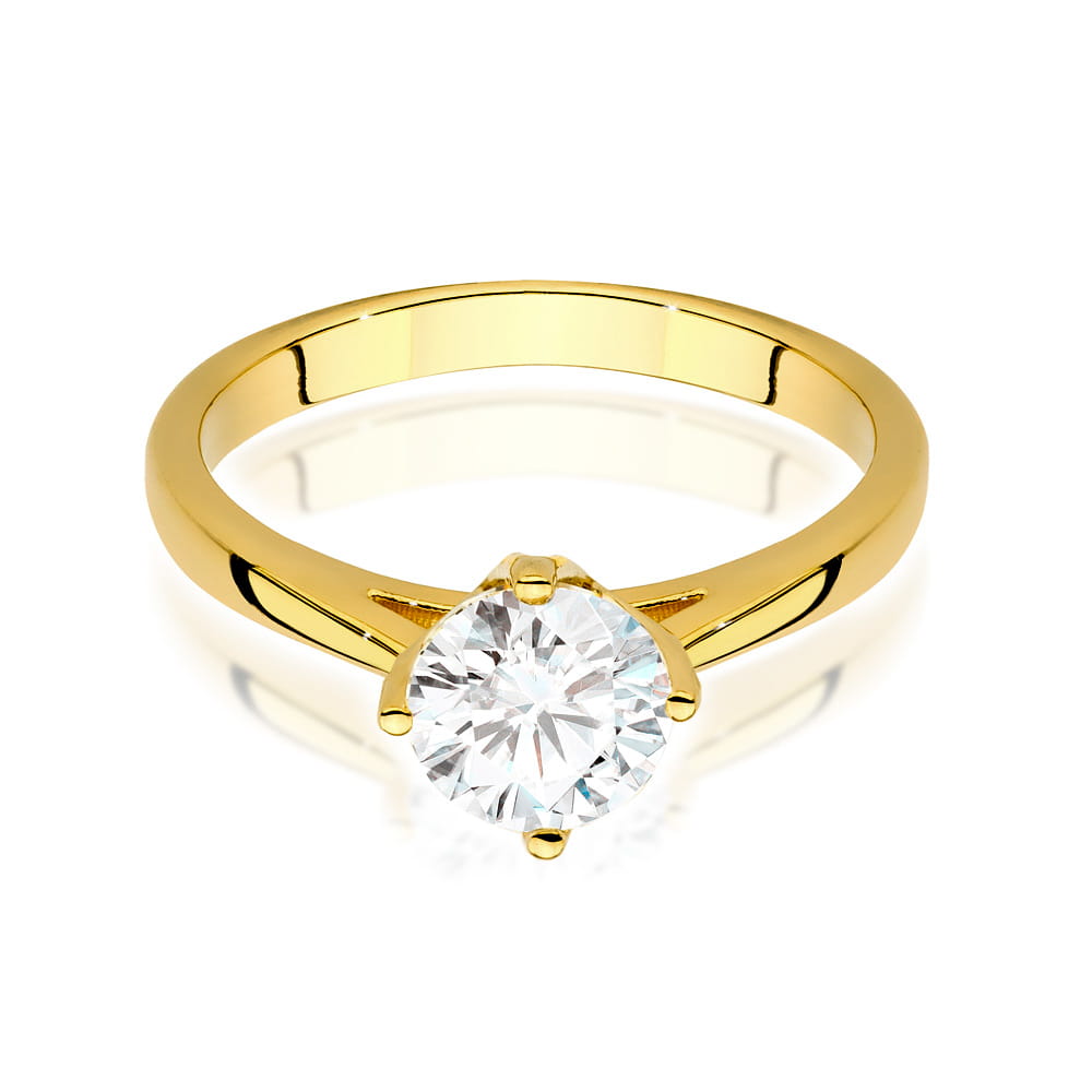 W543 Diamantový prsteň 1,00ct žlté zlato Au 585/1000 - 1