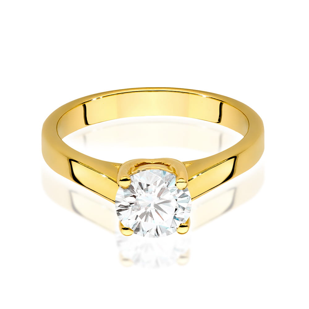 W544 Diamantový prsteň 1,00ct žlté zlato Au 585/1000 - 1