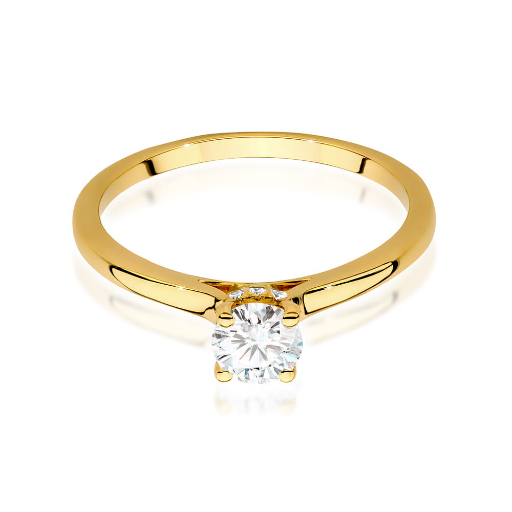 W547 Diamantový prsteň 0,40ct žlté zlato Au 585/1000 - 1
