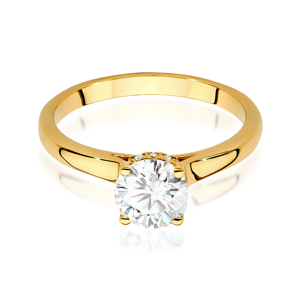 W547 Diamantový prsteň 1,00ct žlté zlato Au 585/1000 - 1