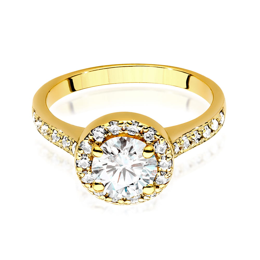 W551 Diamantový prsteň 1,00ct žlté zlato Au 585/1000 - 1