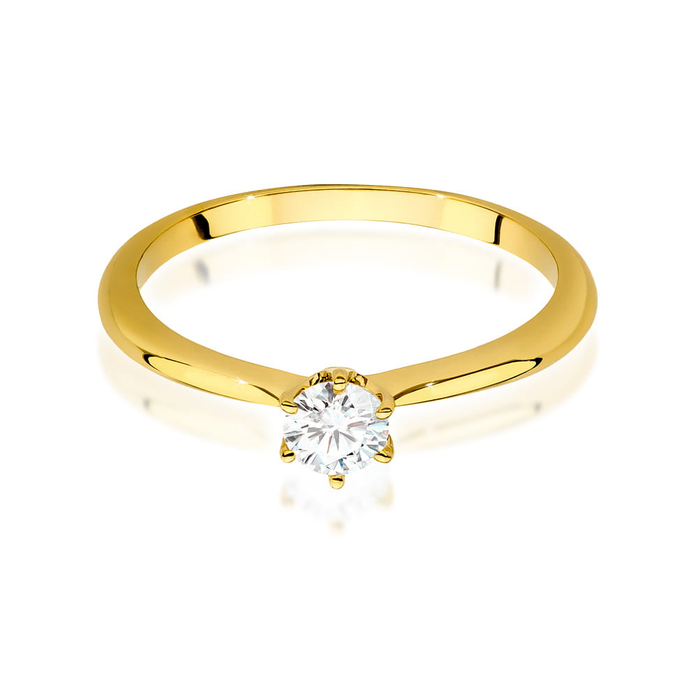 W553 Diamantový prsteň 0,40ct žlté zlato Au 585/1000 - 1