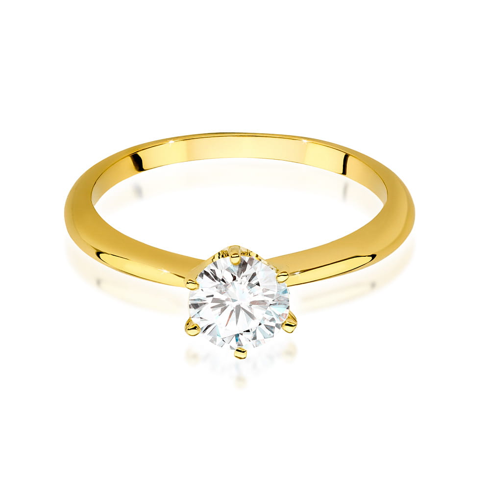 W553 Diamantový prsteň 0,70ct žlté zlato Au 585/1000 - 1