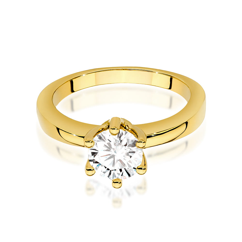 W563 Diamantový prsteň 0,70ct žlté zlato Au 585/1000 - 1