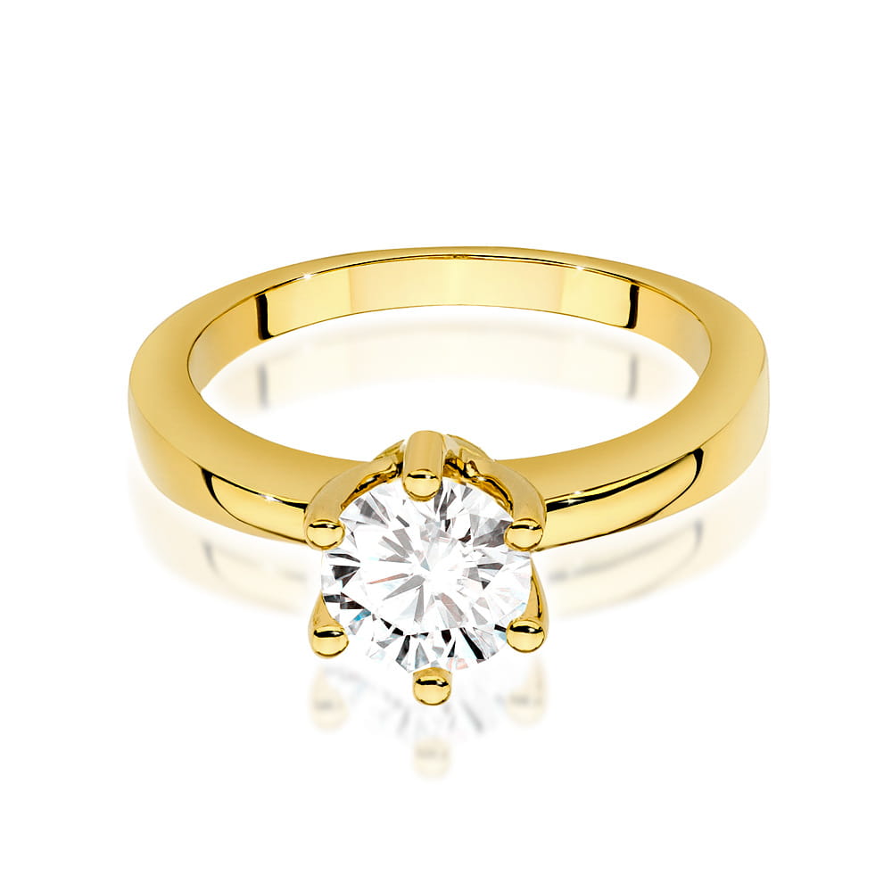W563 Diamantový prsteň 1,00ct žlté zlato Au 585/1000 - 1