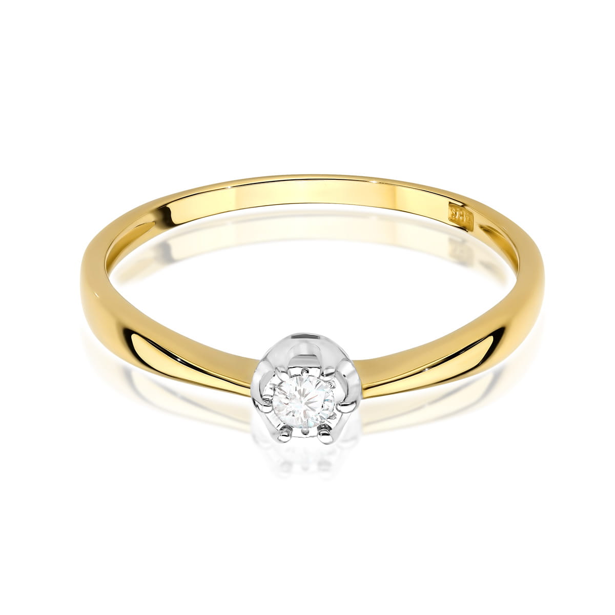 W567 Diamantový prsteň 0,06ct žlté zlato Au 585/1000 - 1