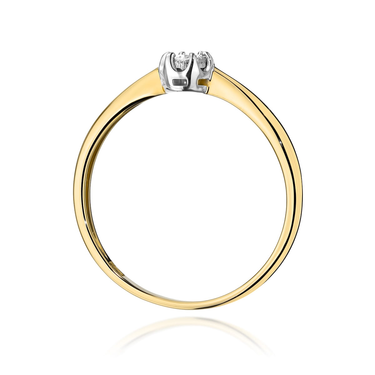 W567 Diamantový prsteň 0,06ct žlté zlato Au 585/1000 - 2
