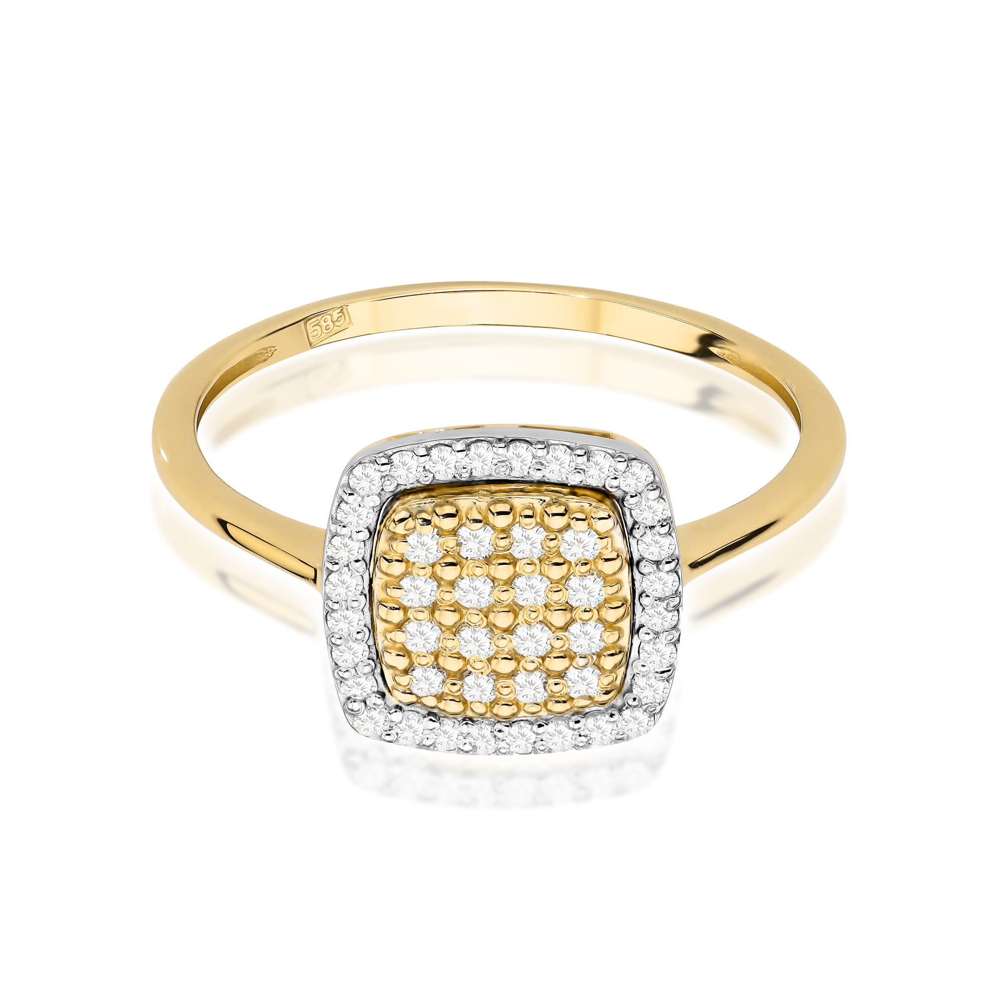 Prsteň W568 s diamantmi, žlté zlato Au 585/1000 - 1