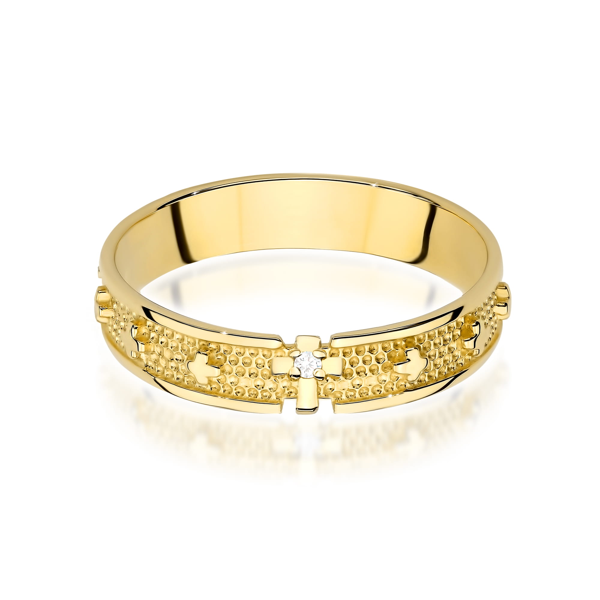 W580 Diamantový prsteň 0.0086ct žlté zlato Au 585/1000 - 1