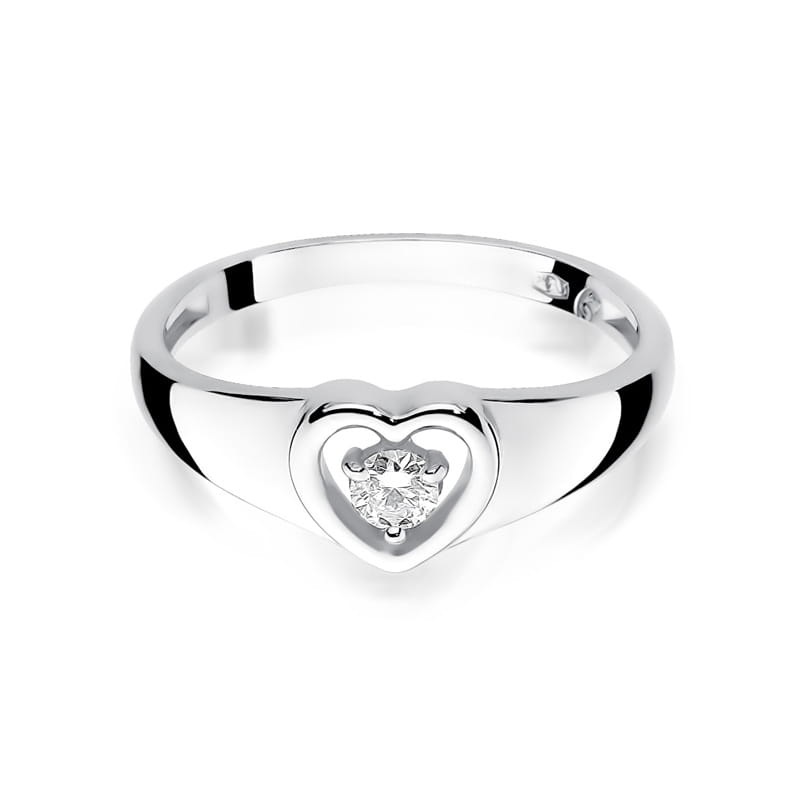 W001 Diamantový prsteň 0,10ct biele zlato Au 585/1000 - 1