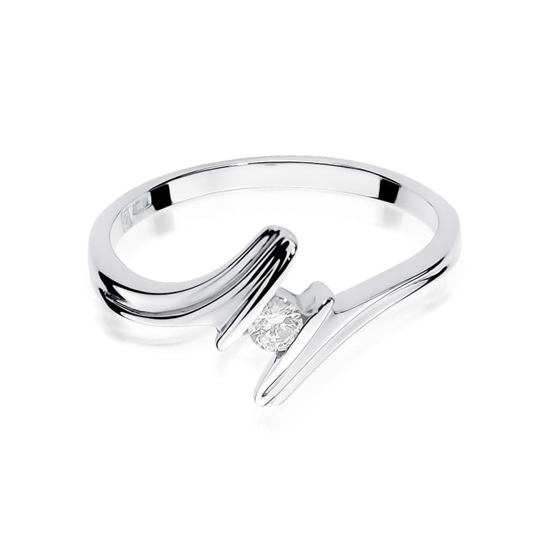 Prsteň W008 Diamant 0,08ct biele zlato Au 585/1000 - 1