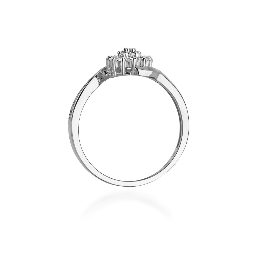 Prsteň W011 s diamantmi, biele zlato Au 585/1000 - 2