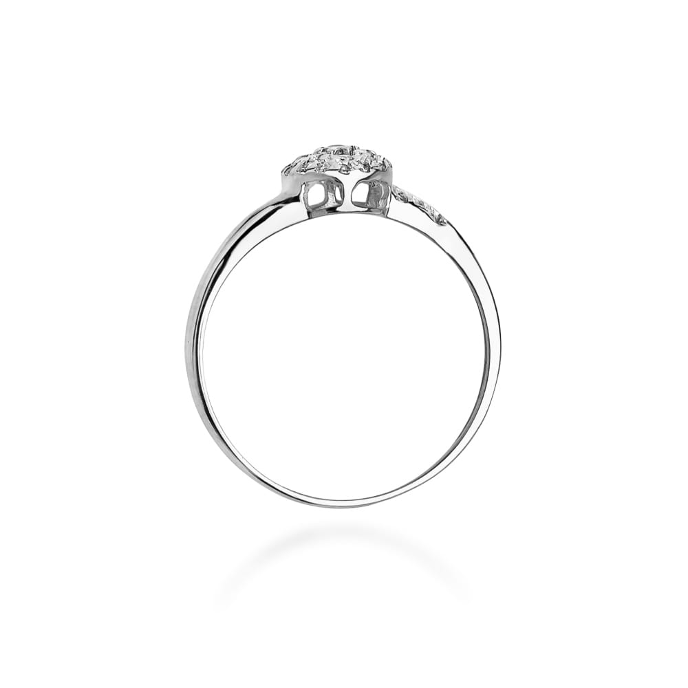 Prsteň W018 s diamantmi, biele zlato Au 585/1000 - 2