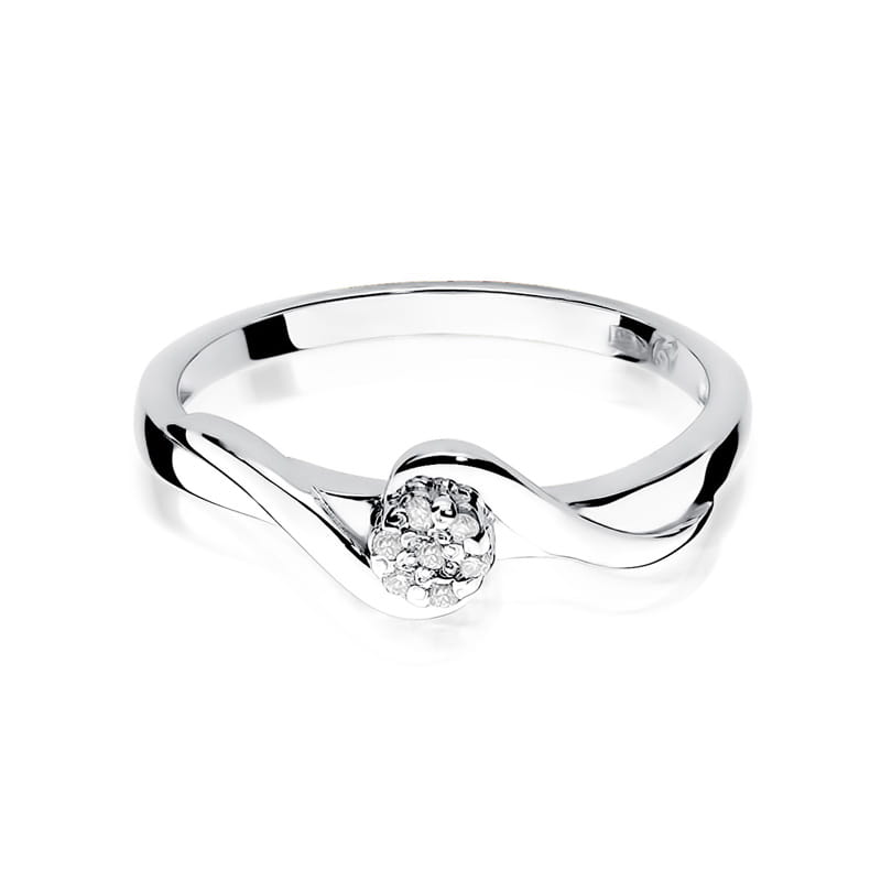 Prsteň W022 Diamant 0,04ct biele zlato Au 585/1000 - 1