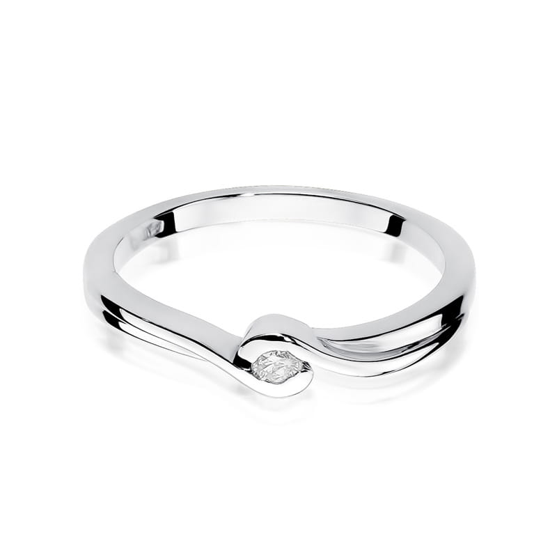 Prsteň W027 Diamant 0,05ct biele zlato Au 585/1000 - 1