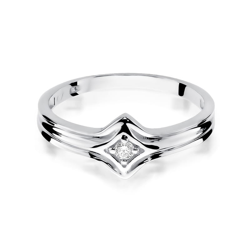 Prsteň W029 Diamant 0,05ct biele zlato Au 585/1000 - 1