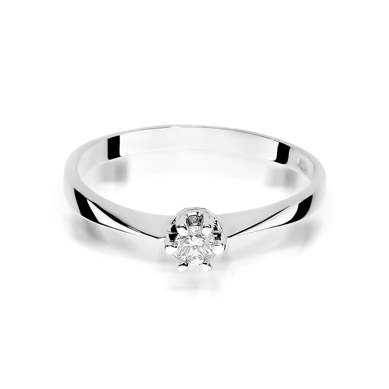 Prsteň W036 Diamant 0,10ct biele zlato Au 585/1000 - 1