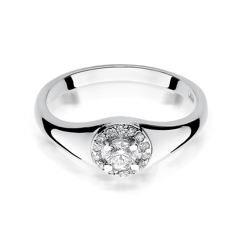 Prsteň W041 Diamant 0,10ct biele zlato Au 585/1000 - 1