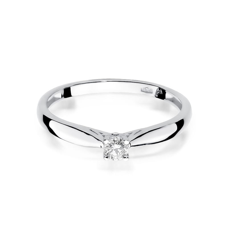 Prsteň W045 Diamant 0,10ct biele zlato Au 585/1000 - 1