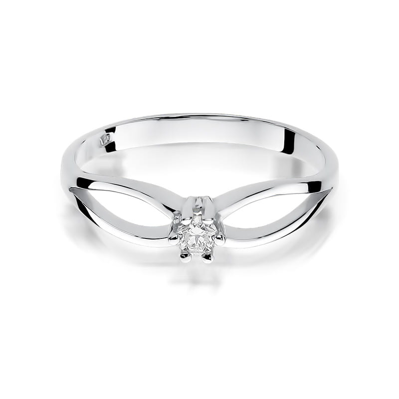 Prsteň W049 Diamant 0,10ct biele zlato Au 585/1000 - 1