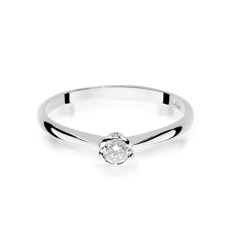 Prsteň W054 Diamant 0,10ct biele zlato Au 585/1000 - 1