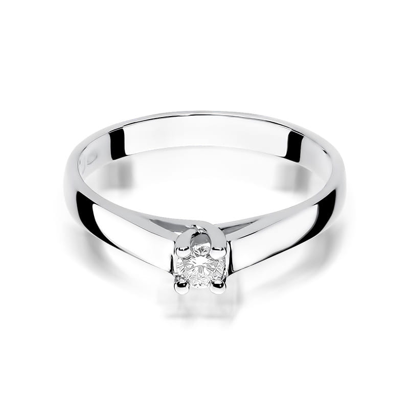 Prsteň W070 Diamant 0,10ct biele zlato Au 585/1000 - 1